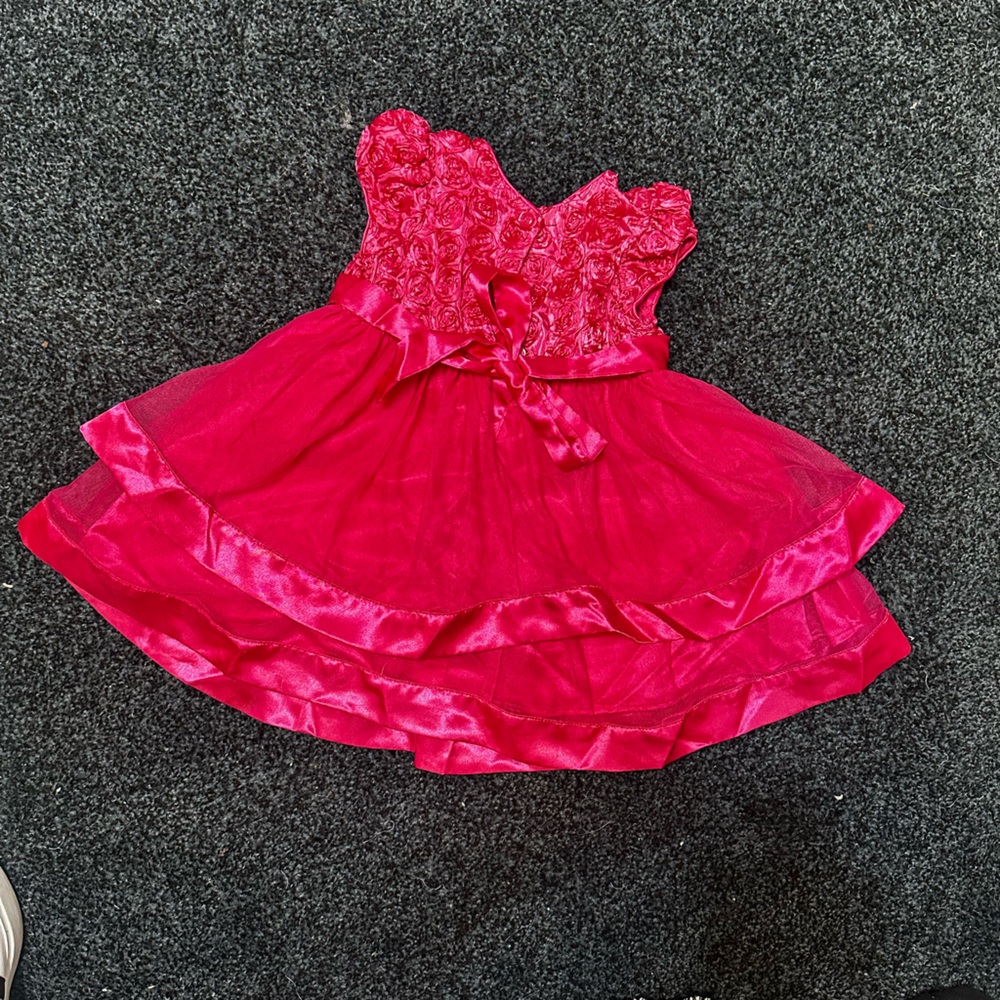 Elegant Bright Pink silk and lace Dress